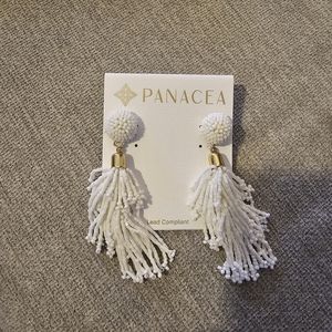 Panacea beaded tassel statement earrings NWOT